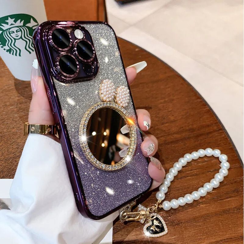 Bow Mirror Glitter iPhone Case – Glam Feminine Style & Full Protection